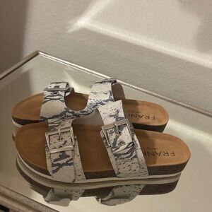 Franui White Sandals with Buckle Detail